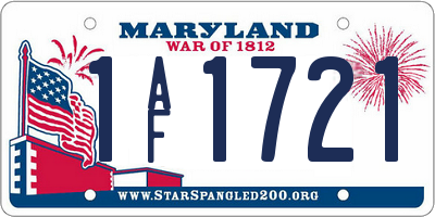 MD license plate 1AF1721