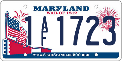 MD license plate 1AF1723