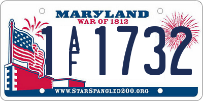 MD license plate 1AF1732