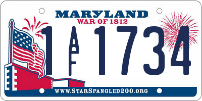 MD license plate 1AF1734