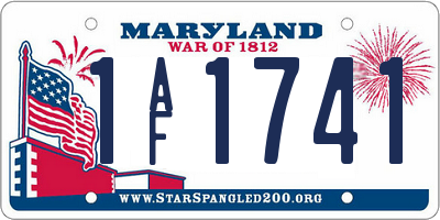 MD license plate 1AF1741
