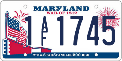 MD license plate 1AF1745