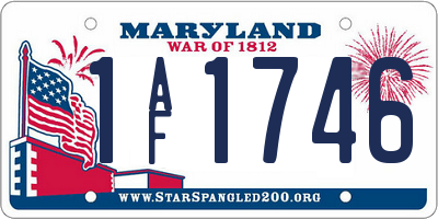 MD license plate 1AF1746