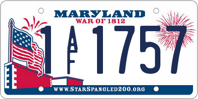MD license plate 1AF1757