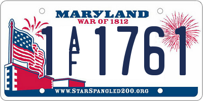 MD license plate 1AF1761