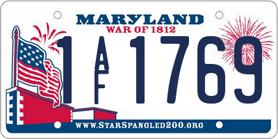 MD license plate 1AF1769