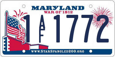 MD license plate 1AF1772