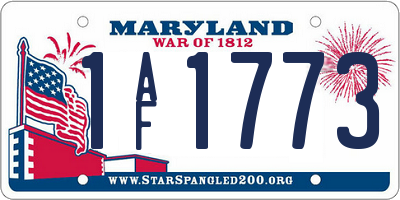 MD license plate 1AF1773