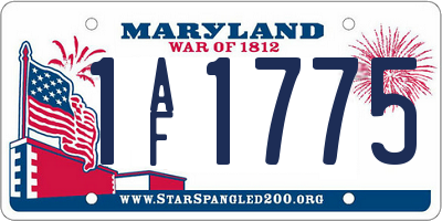 MD license plate 1AF1775
