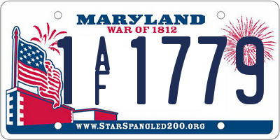 MD license plate 1AF1779