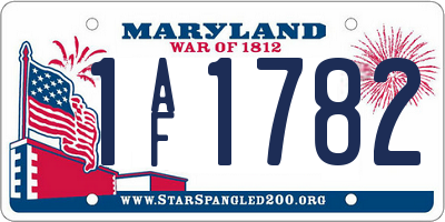 MD license plate 1AF1782