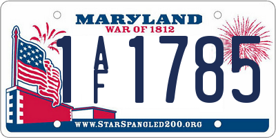 MD license plate 1AF1785