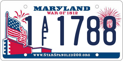 MD license plate 1AF1788