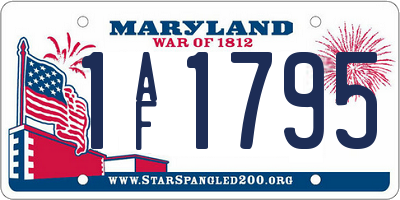 MD license plate 1AF1795