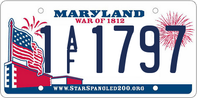 MD license plate 1AF1797