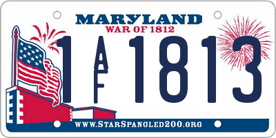 MD license plate 1AF1813