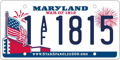 MD license plate 1AF1815