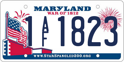 MD license plate 1AF1823