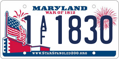 MD license plate 1AF1830