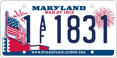 MD license plate 1AF1831