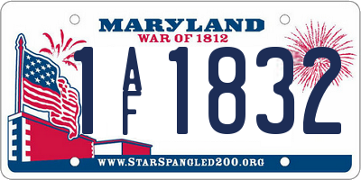 MD license plate 1AF1832