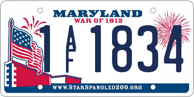 MD license plate 1AF1834