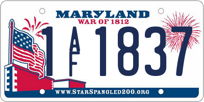 MD license plate 1AF1837