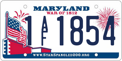 MD license plate 1AF1854