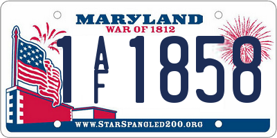 MD license plate 1AF1858