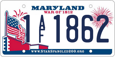 MD license plate 1AF1862