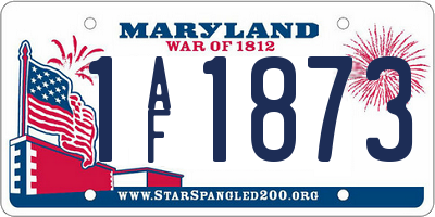 MD license plate 1AF1873