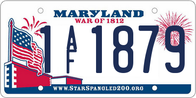 MD license plate 1AF1879