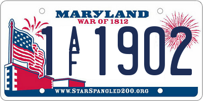 MD license plate 1AF1902