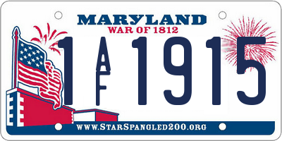 MD license plate 1AF1915