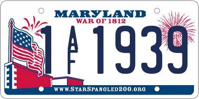MD license plate 1AF1939