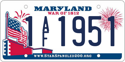 MD license plate 1AF1951