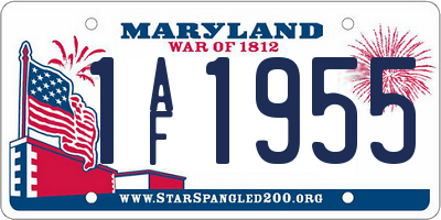 MD license plate 1AF1955