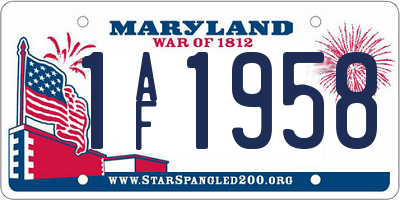MD license plate 1AF1958