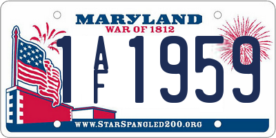 MD license plate 1AF1959