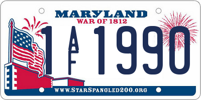 MD license plate 1AF1990