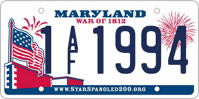 MD license plate 1AF1994