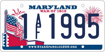 MD license plate 1AF1995