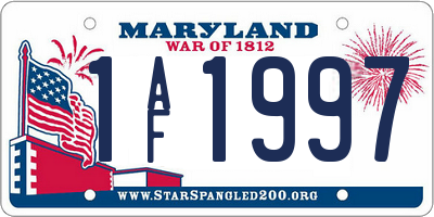 MD license plate 1AF1997