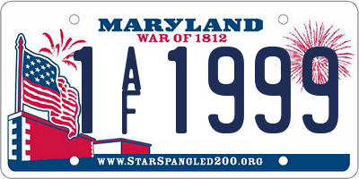 MD license plate 1AF1999