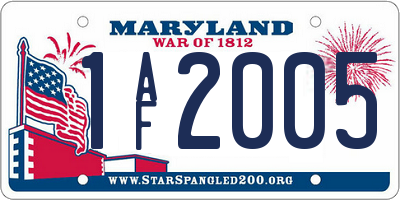 MD license plate 1AF2005