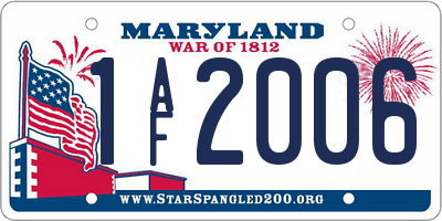 MD license plate 1AF2006