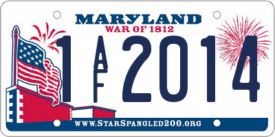 MD license plate 1AF2014