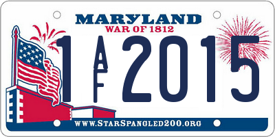 MD license plate 1AF2015