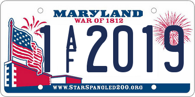 MD license plate 1AF2019