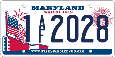 MD license plate 1AF2028
